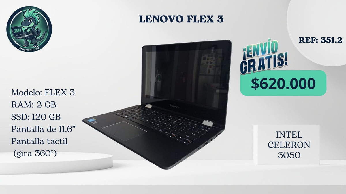 Lenovo Flex 3 - Intel Celeron 3050 - 2GB RAM - 120GB SSD - Pantalla Táctil 360°