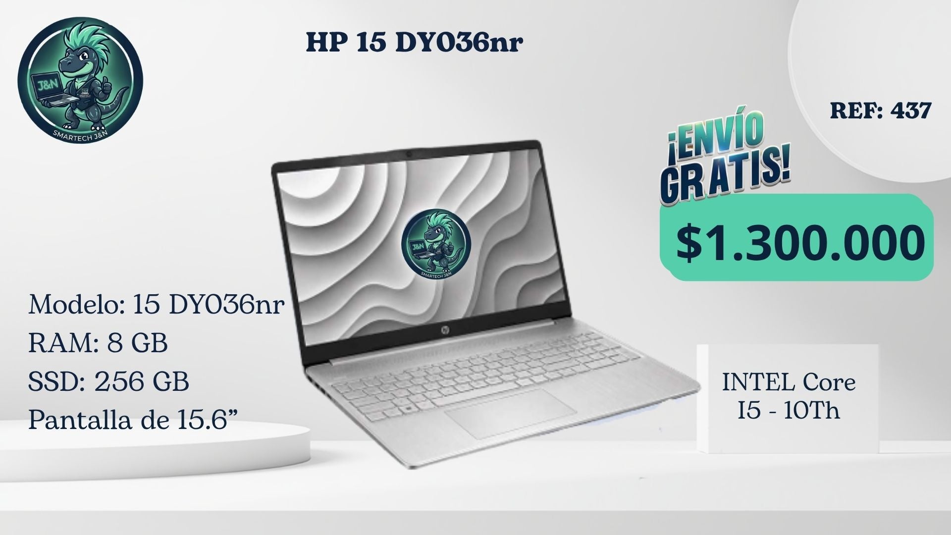 HP 15 DY036nr - Intel Core i5 10th - 8GB RAM - 256GB SSD - 15.6"